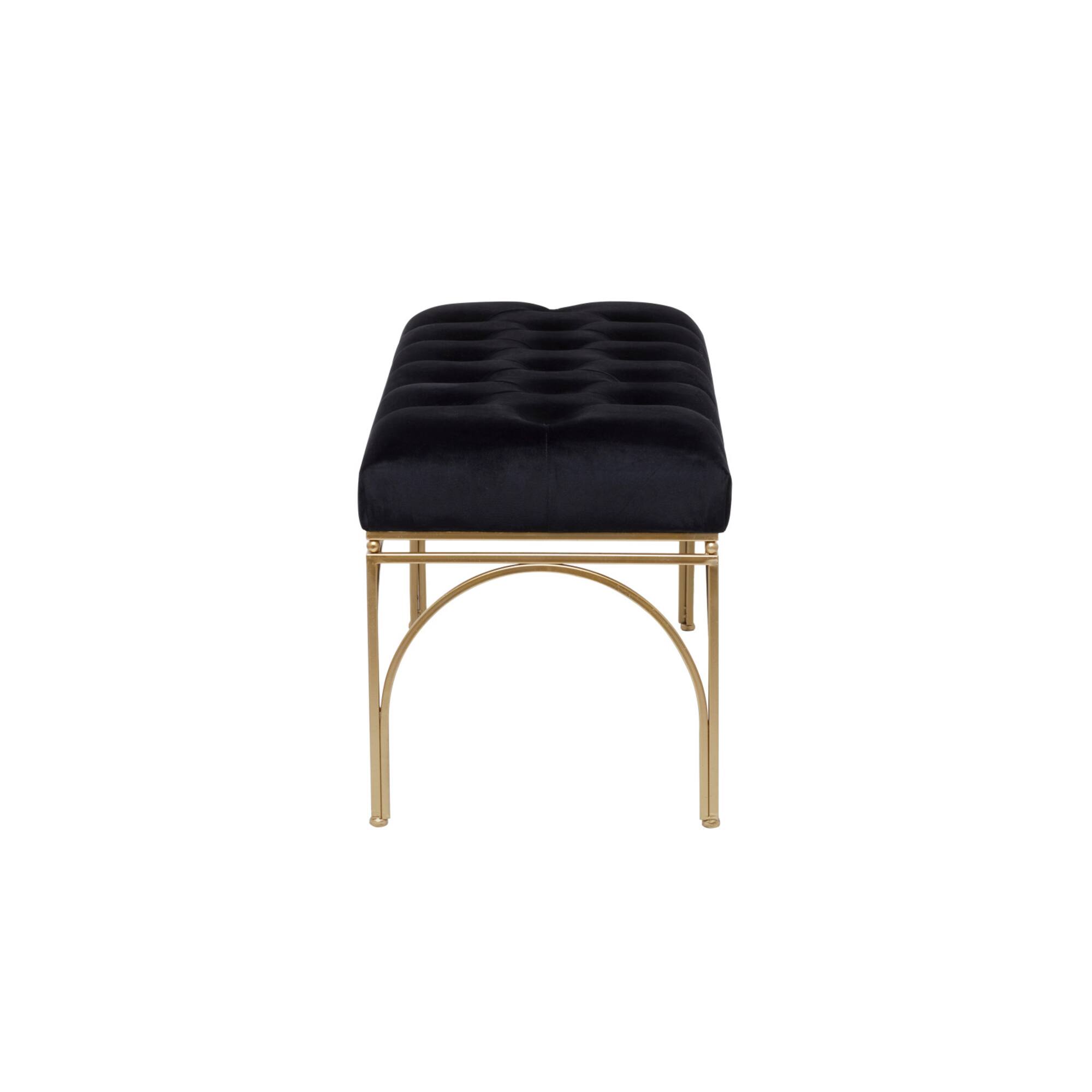 Black Metal Glam Bench, 19" x 39" x 17"